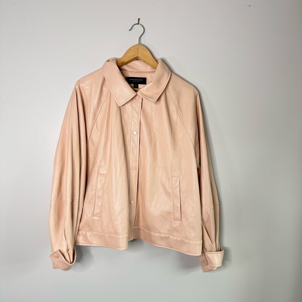 Marc New York Faux Leather Wide Boxy Jacket XL Peach